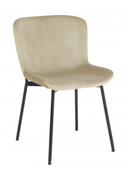 Krzesło tapicerowane welurowe TALIN beżowe
