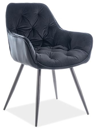 Krzesło tapicerowane CHERRY velvet czarny