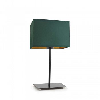 Lampa stołowa AMALFI Gold czarna, abażur zielony