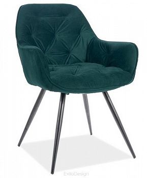 Krzesło tapicerowane CHERRY velvet MATT zielony