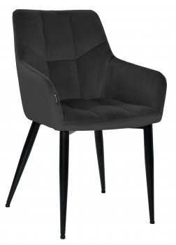 Krzesło tapicerowane EMIR velvet czarny