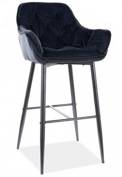 Hoker, krzesło barowe Cherry H-1 velvet czarny